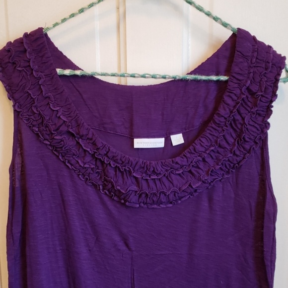 Purple Tank w/ruffle neck - Picture 2 of 2